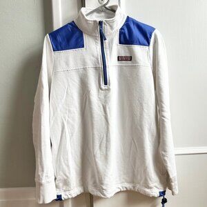 Vineyard Vines S 100% Cotton Blue White Quarter Zip Pullover Sweatshirt